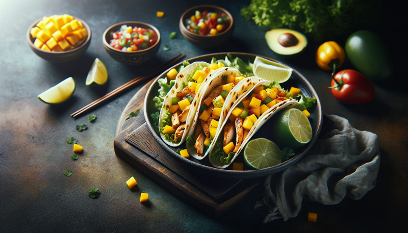 Tacos z kurczakiem i salsą z mango