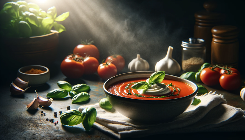 Przepis na Zupę pomidorową z bazylią i śmietaną