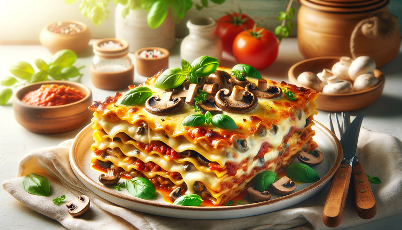 Lasagne z grzybami leśnymi