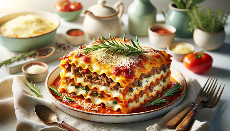 Lasagne z jagnięciną i rozmarynem