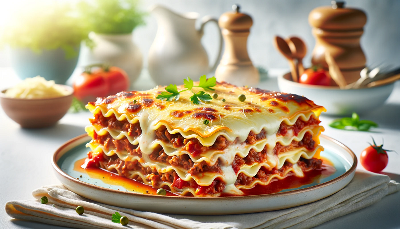 Lasagne z mięsem i sosem Alfredo