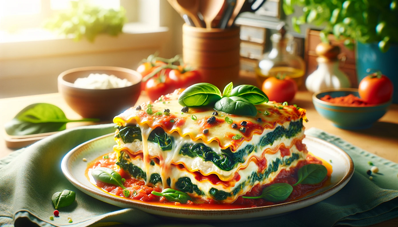 Przepis na Lasagne z serem ricotta i szpinakiem