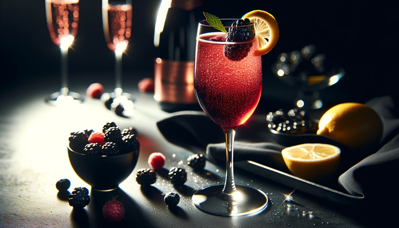 Przepis na drinka Kir Royale z dodatkiem owoców