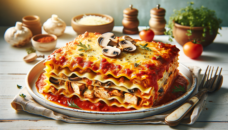 Przepis na Lasagne z kurczakiem i grzybami