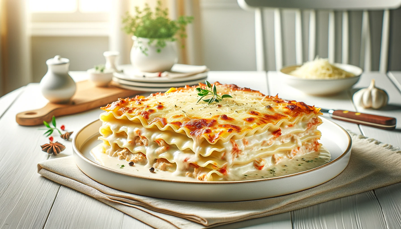 Przepis na Lasagne z kurczakiem i sosem Alfredo