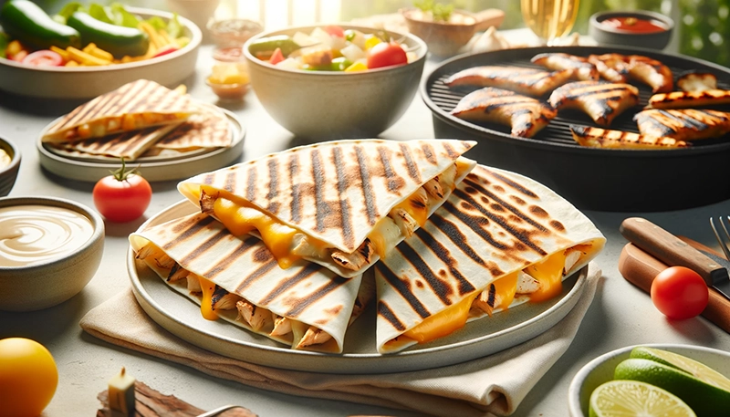 Grillowane quesadillas z serem i kurczakiem