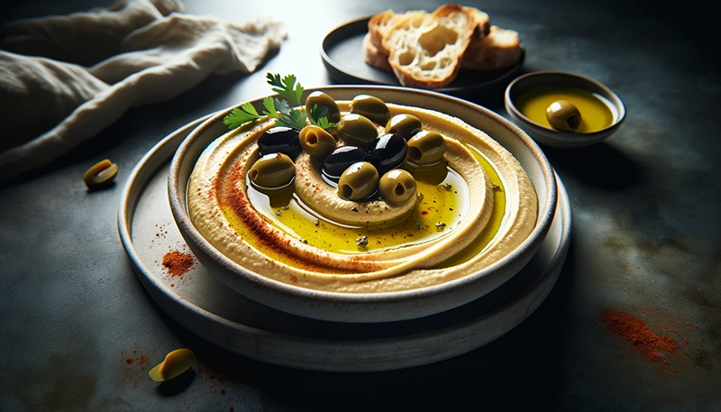 Przepis na Hummus z oliwkami