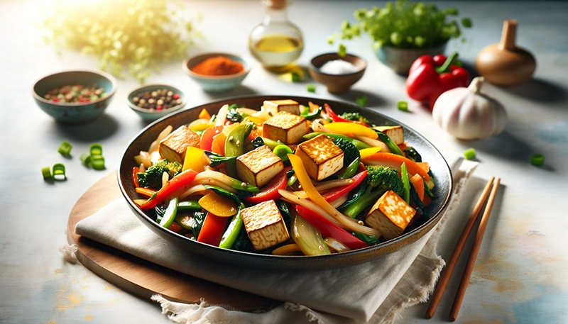 Przepis na stir-fry z tofu i warzywami azjatyckimi