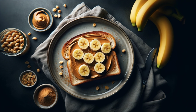 Tosty z masłem orzechowym i bananami