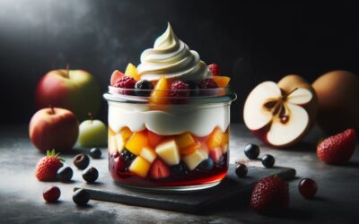Deser w słoiku: Compote z mieszanych owoców i kremem mascarpone