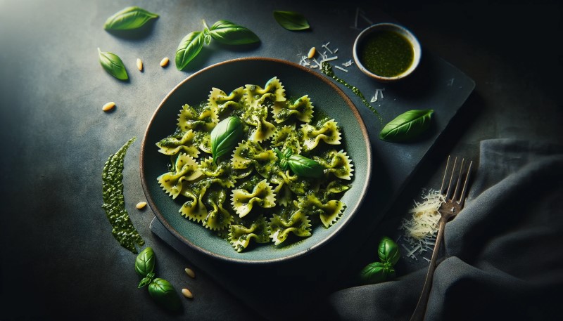 Farfalle z pesto genovese