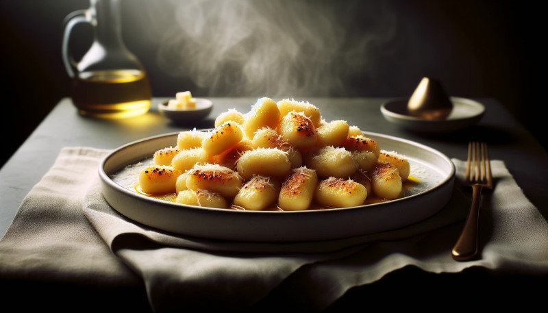 Gnocchi alla Romana – z semoliny, pieczone z parmezanem i masłem