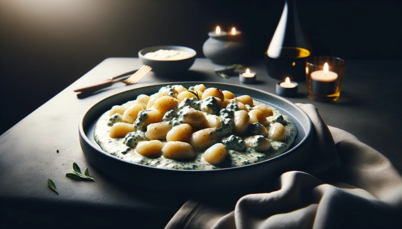 Przepis na Gnocchi z sosem gorgonzola