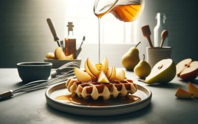 Gofry z gruszkami i sosem z whisky