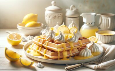 Gofry z kremem cytrynowym i bezami