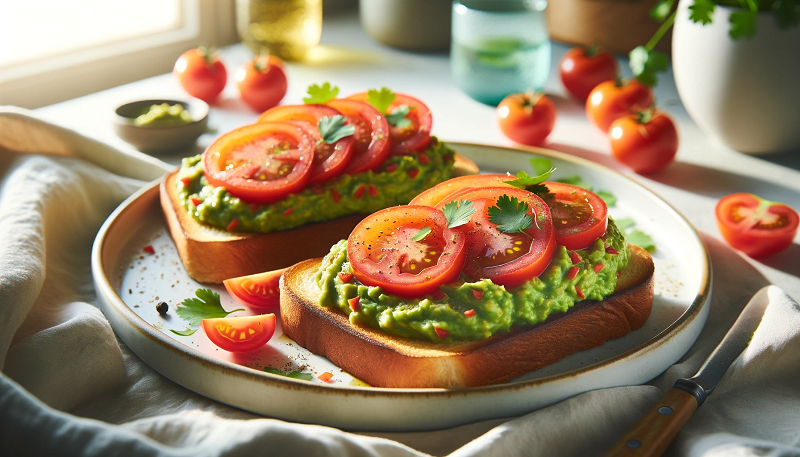 Przepis na Grzanki z guacamole i pomidorem