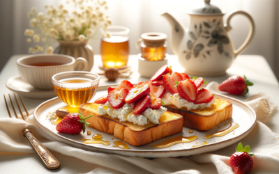 Grzanki z ricottą i truskawkami