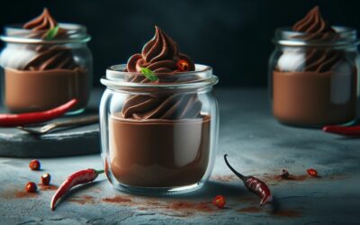 Deser w słoiku: Mousse z gorzkiej czekolady z chilli