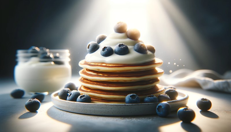 Przepis na Pancakes z jogurtem i jagodami