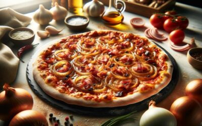 Pizza z karmelizowaną cebulą i boczkiem