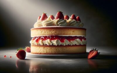 Victoria Sponge Cake – biszkopt z dżemem truskawkowym i bitą śmietaną