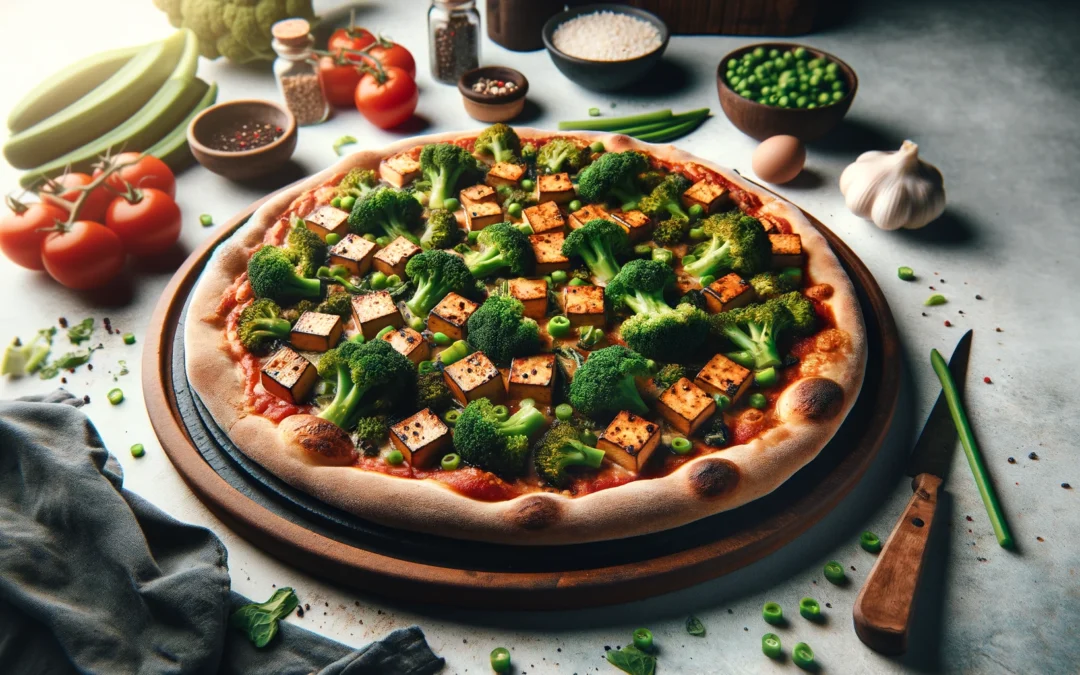 Pizza z wędzonym tofu i brokułami